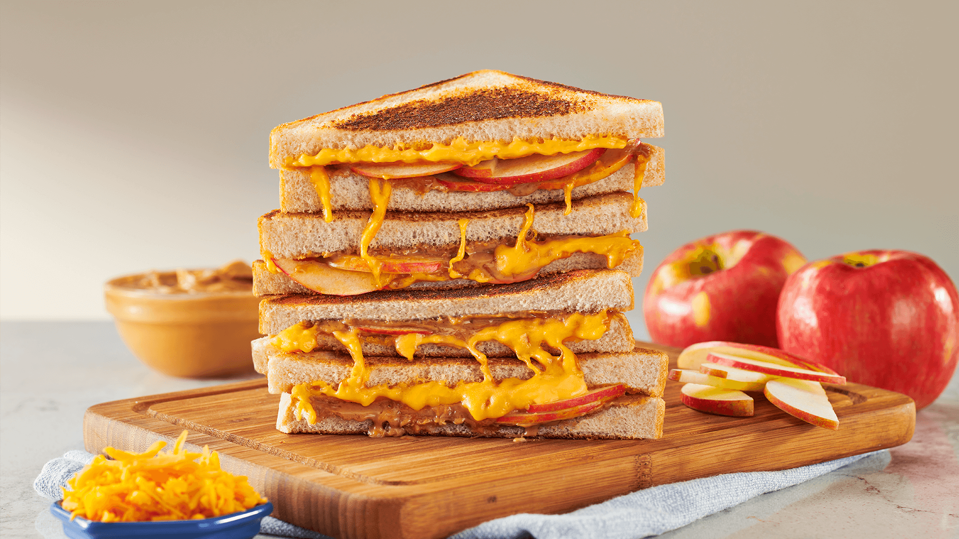 Apple, Peanut Butter and Cheese Melt