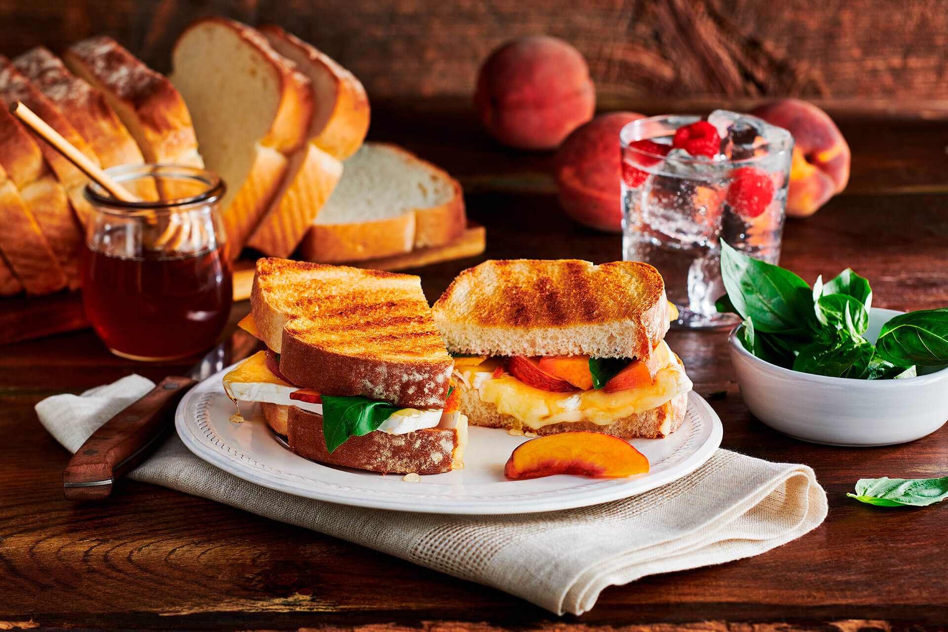 Gadoua® Brie, Peach and Basil Melt