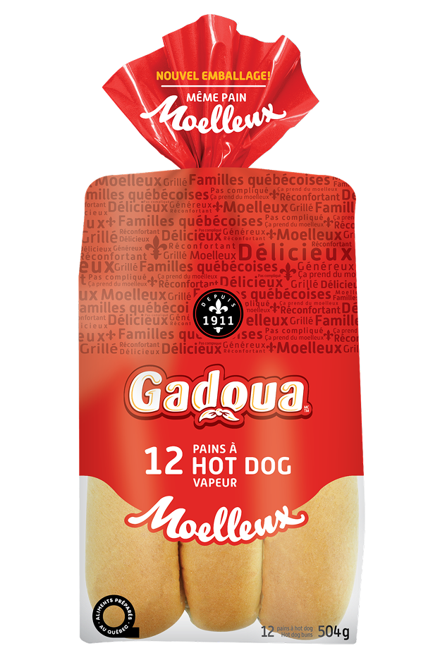 Gadoua<sup>TM</sup> Steamed Hot Dog Buns 12’s