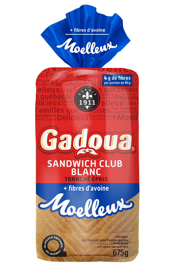 Pain blanc sans sucre ajouté sandwich club Moelleux Gadoua<sup>MD</sup>