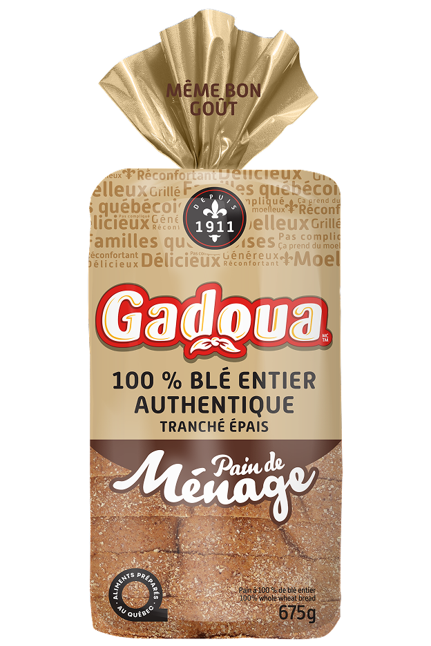 Pain de Ménage 100% Blé Entier Authentique Tranché Épais Gadoua<sup>MD</sup>