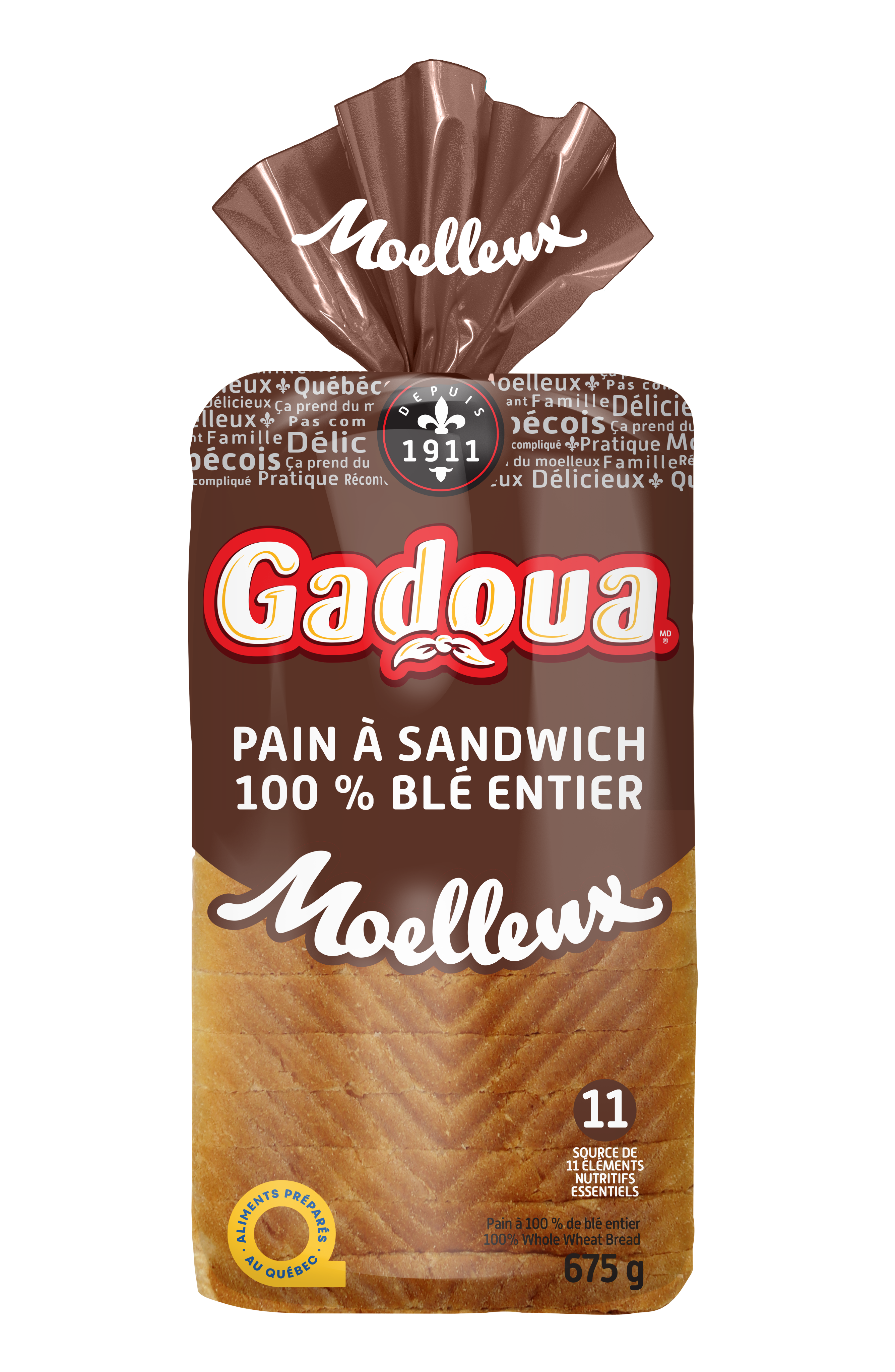 Pain à sandwich 100% blé entier Gadoua<sup>MD</sup>