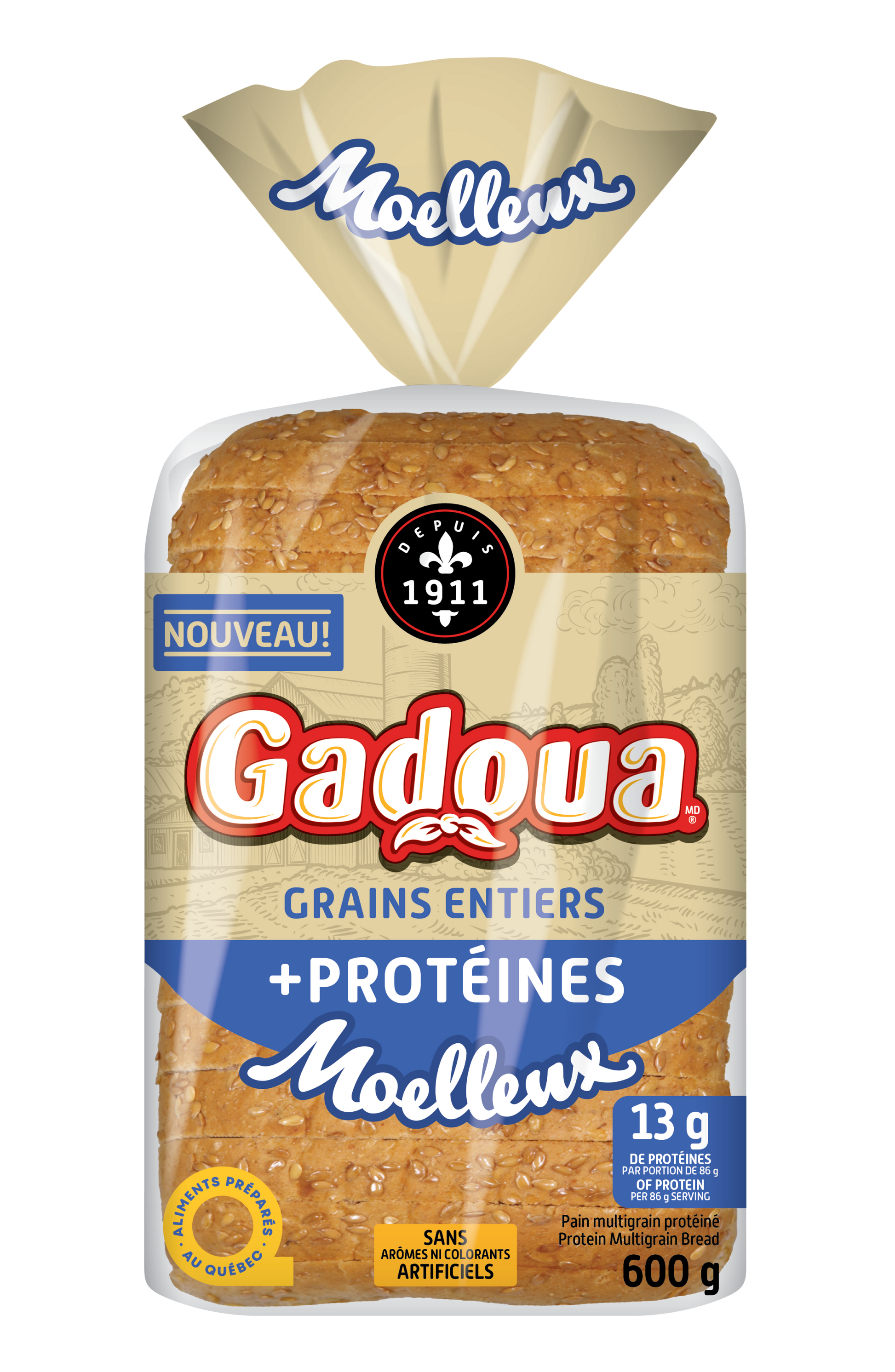 Pain à grains entiers +Protéines GadouaMD 