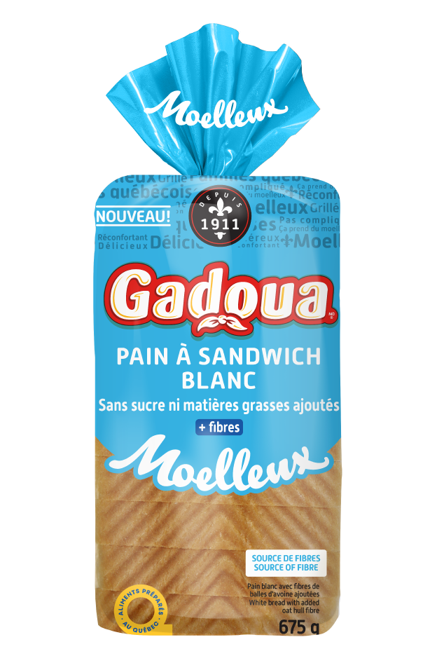 Gadoua<sup>®</sup> Sandwich White Bread No Added Sugar or Fats + Fiber