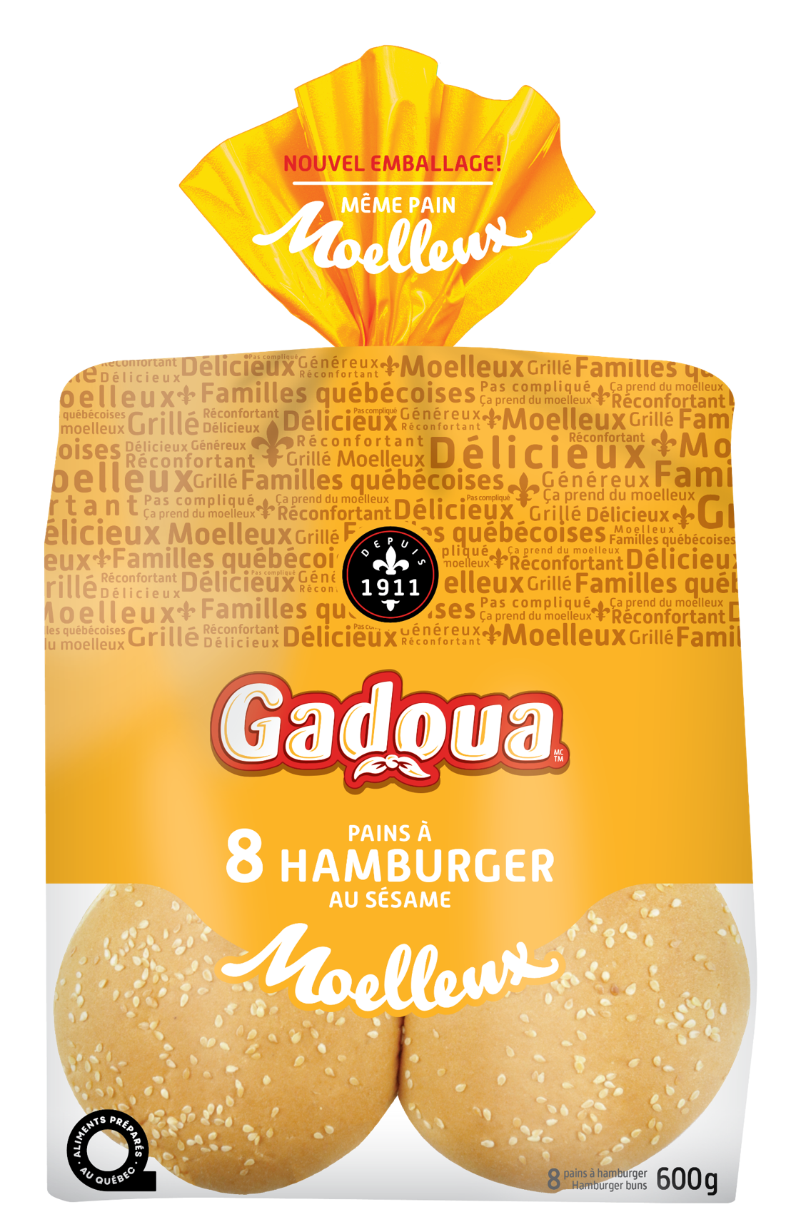 Gadoua<sup>TM</sup> Giant Sesame Hamburger 8 Buns