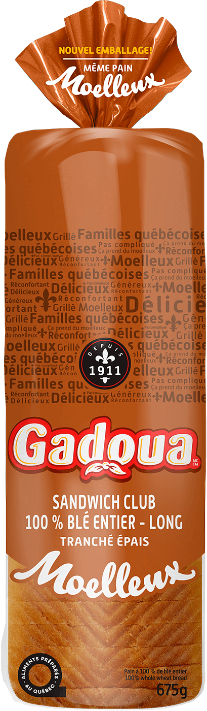 Gadoua<sup>TM</sup> Moelleux Thick Sliced Whole Wheat Club Sandwich Bread – Long