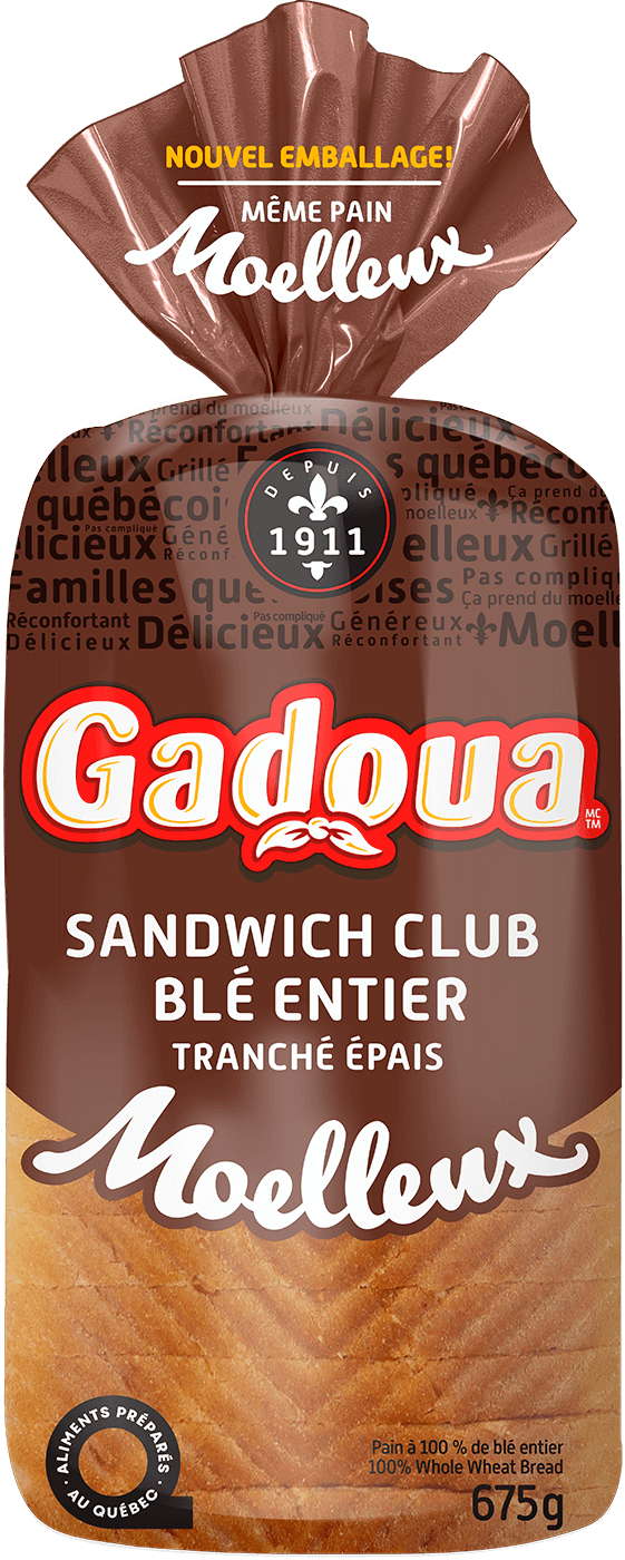 Pain de blé entier sandwich club tranché épais Moelleux Gadoua<sup>MD</sup>