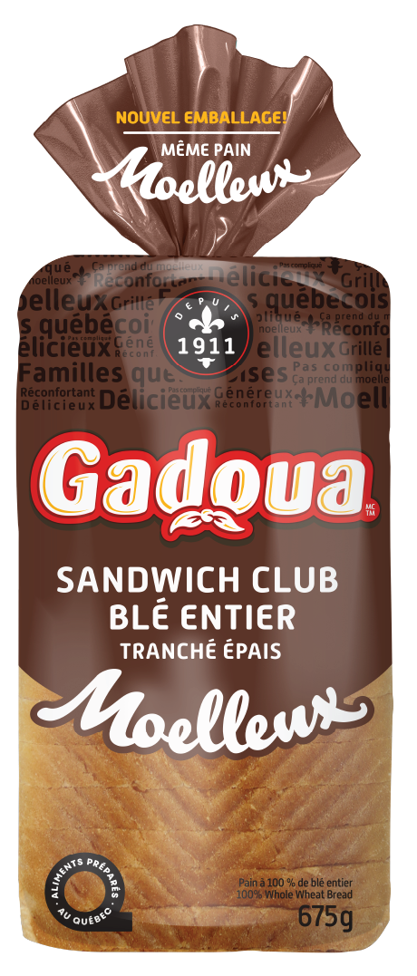 Pain de blé entier sandwich club tranché épais Moelleux Gadoua<sup>MD</sup>