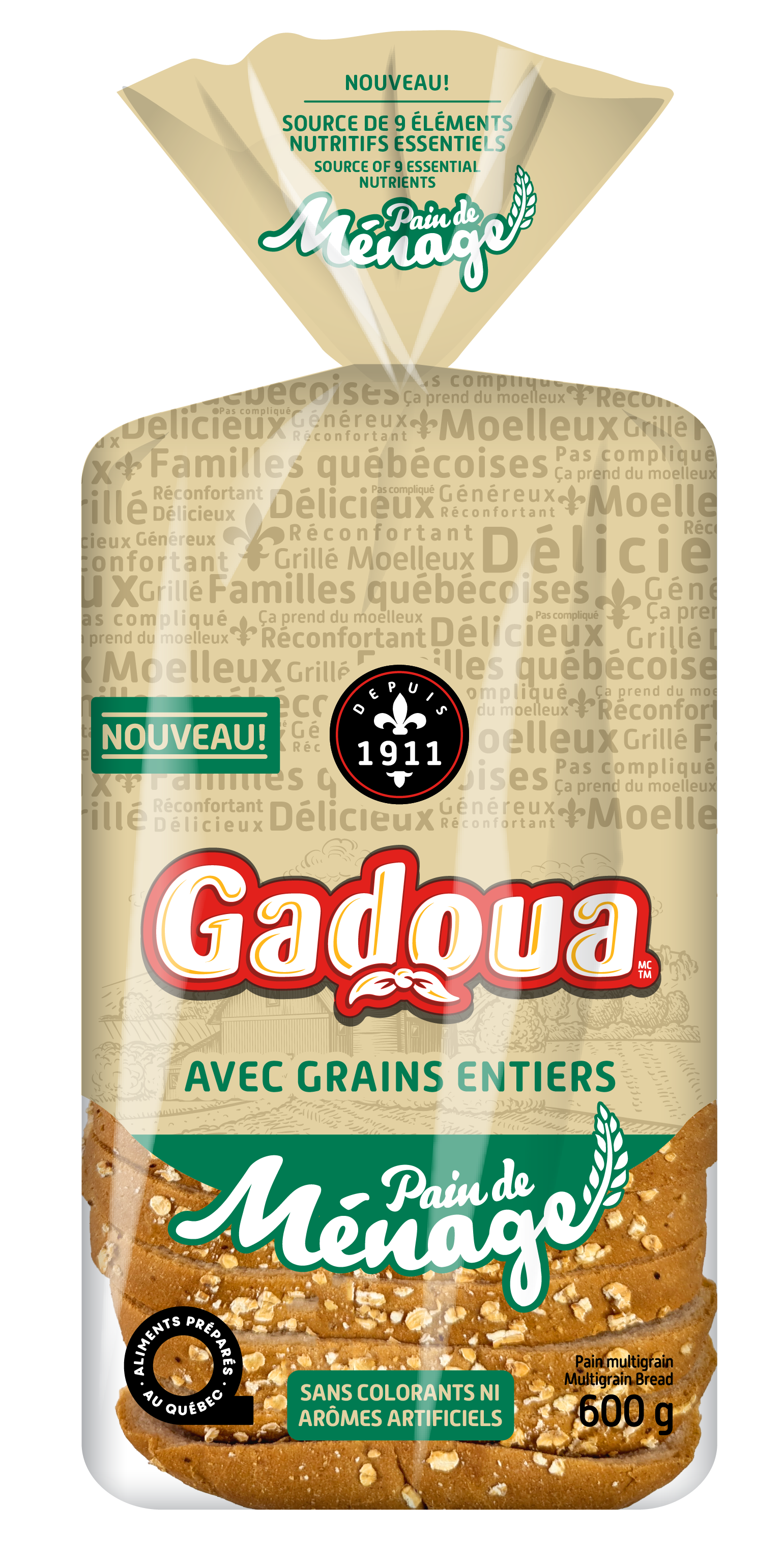 Pain de Ménage avec grains entiers Gadoua<sup>MD</sup>